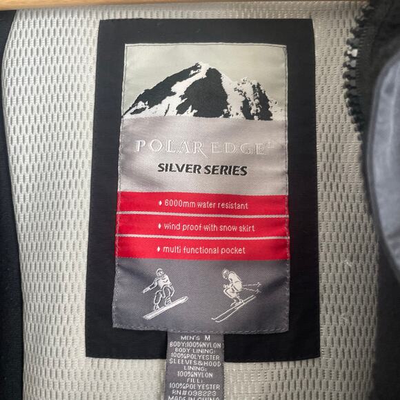 Polar Edge Silver Series Mens Ski Jacket M‎ Black Hooded Winter Sports Outdoor - Picture 2 of 16